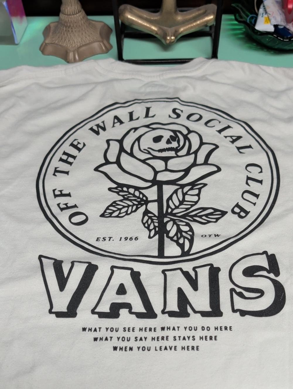 Vans Black & White Rose Logo Tapestry